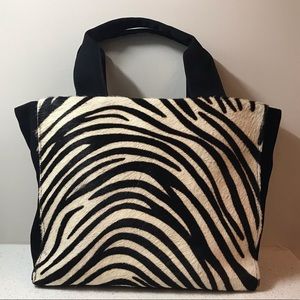 NEW Designer Zebra Haircalf Purse Handbag